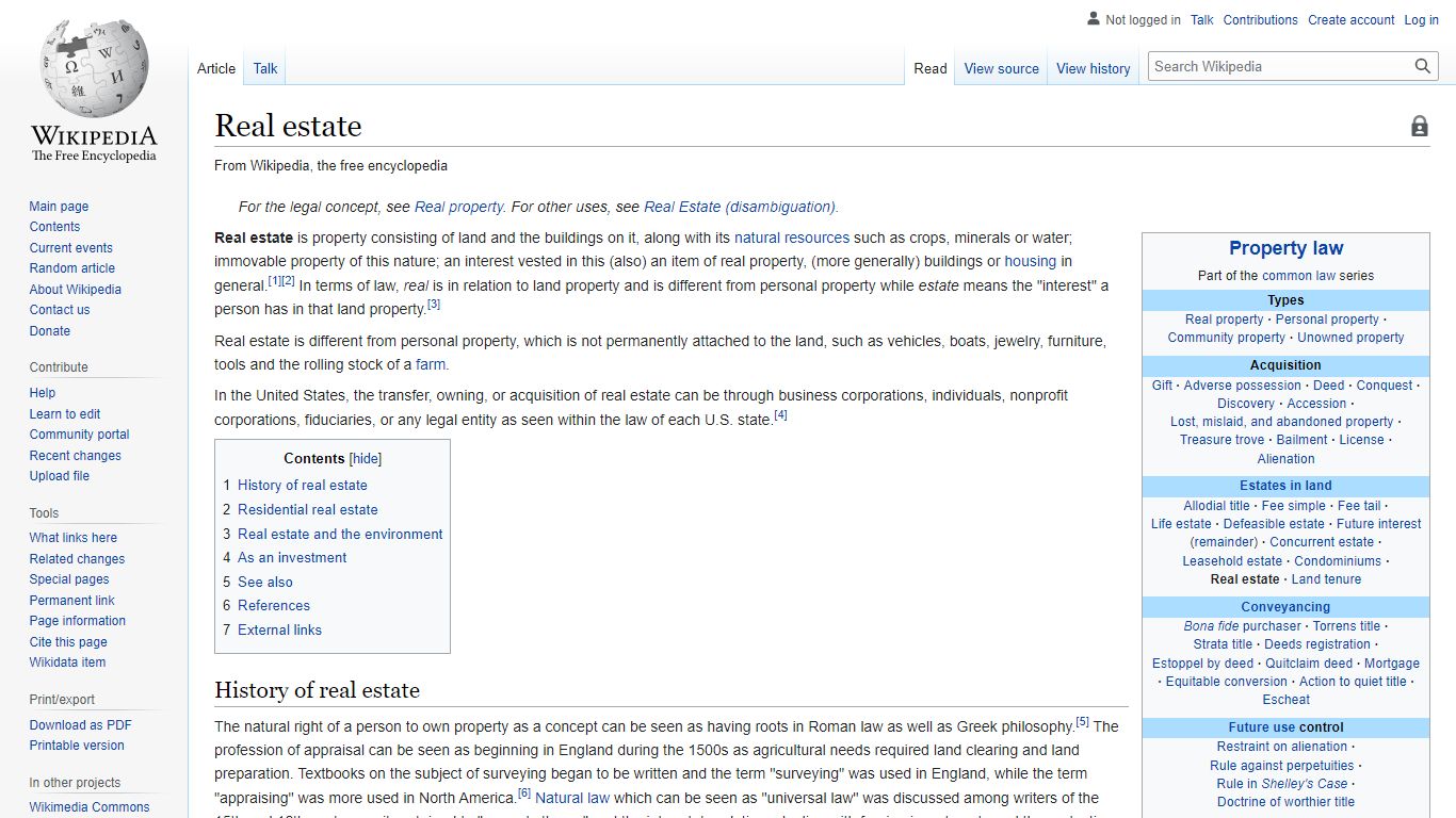 Real estate - Wikipedia